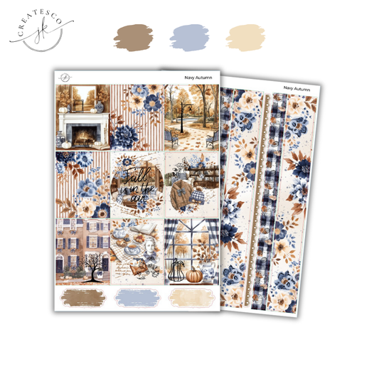 Navy Autumn || Vertical Weekly Kit