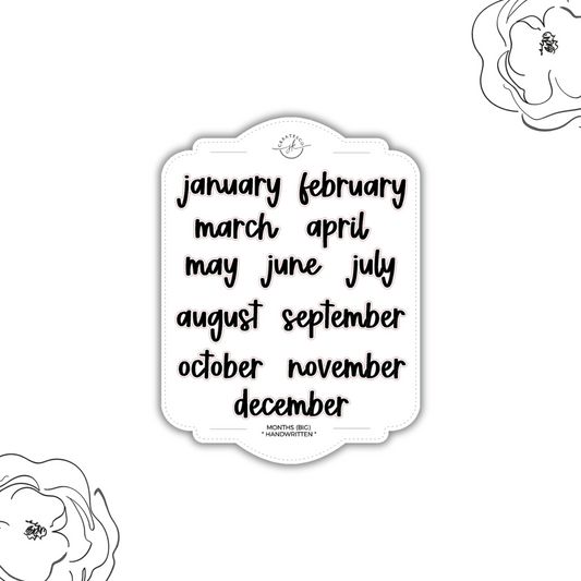 Handwritten Font - Months (Big) || Script